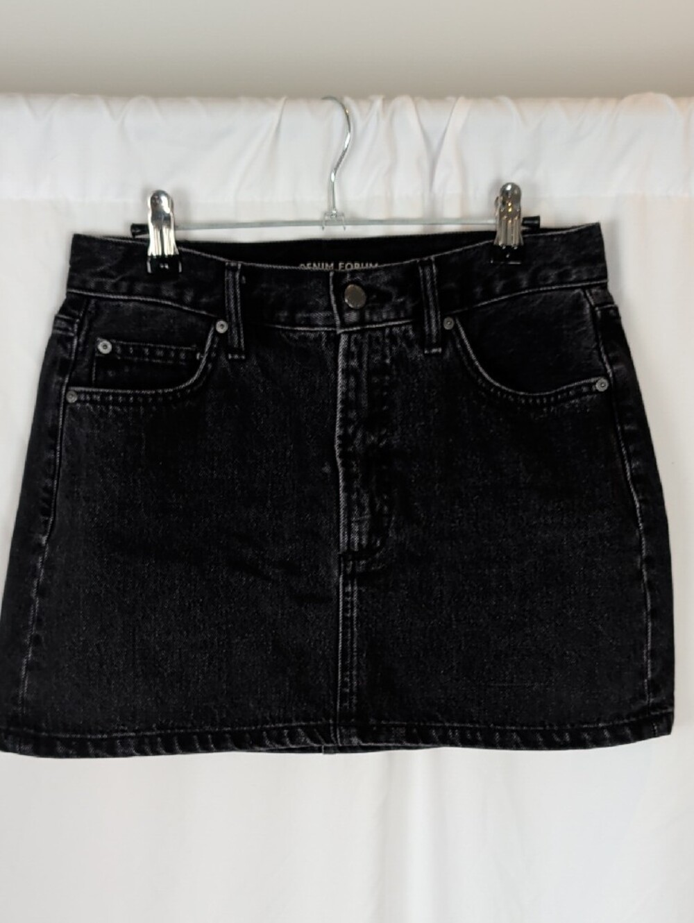 NWOT Denim Forum Aritzia The '90s Ricci Denim Skirt Black 26 Brand - Picture 8 of 14